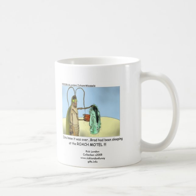 Küchenschaben-Motel Lustiger Cartoon-Kaffeebecher Tasse (Rechts)