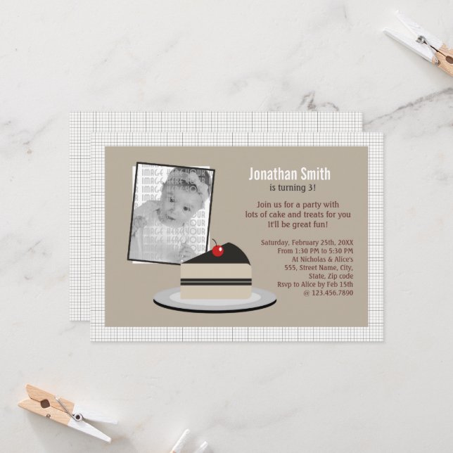 Kuchenscheibe Einladung (Vorderseite/Rückseite Beispiel)