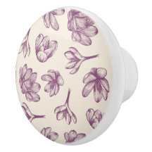 Küchenschrank-Drehknopf: Blumen und Burgandy