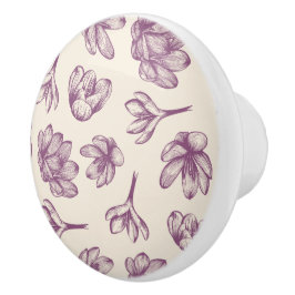 Küchenschrank-Drehknopf: Blumen und Burgandy Keramikknauf