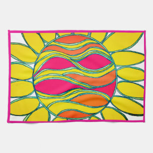 KÜCHENTOWEL "TROPICAL SUNSHINE" Himbeertrimmung Geschirrtuch