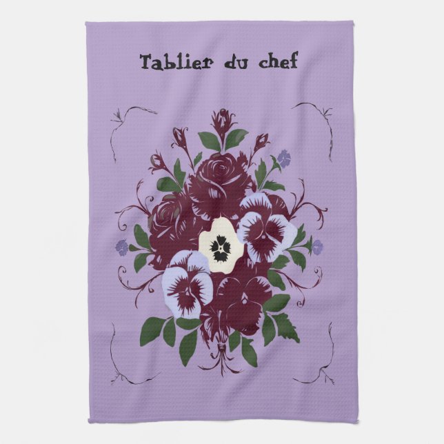 Küchentuch Bouquet aus Veilchen (Vertikal)