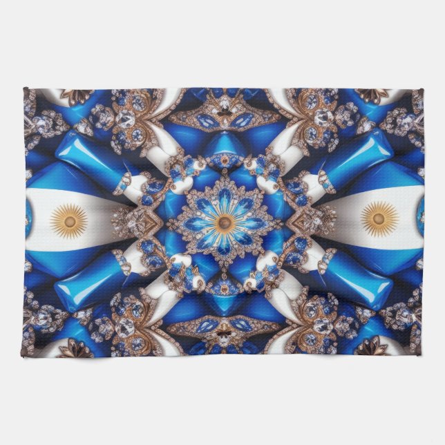 Küchentuch mit argentinischer Farbgestaltung (Horizontal)