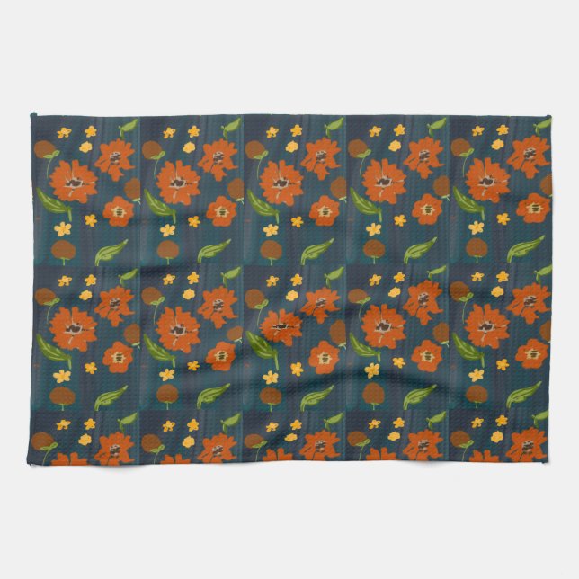 Küchentuch mit Blumendekor (Horizontal)