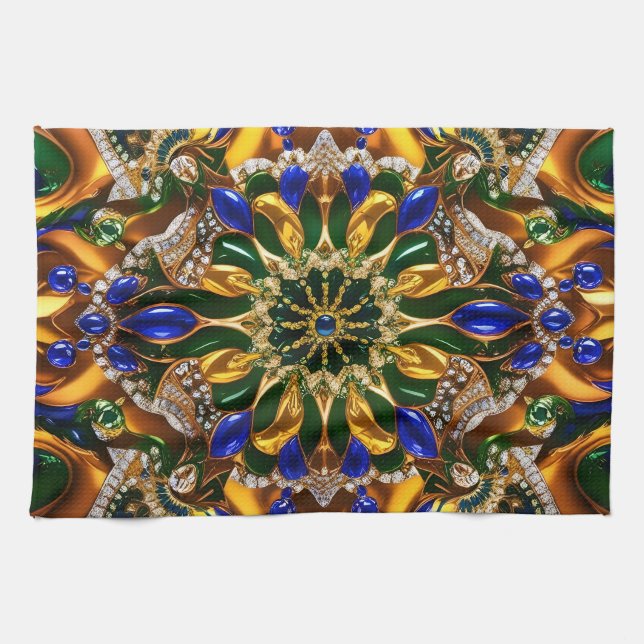 Küchentuch mit Brasilien Farben Design (Horizontal)