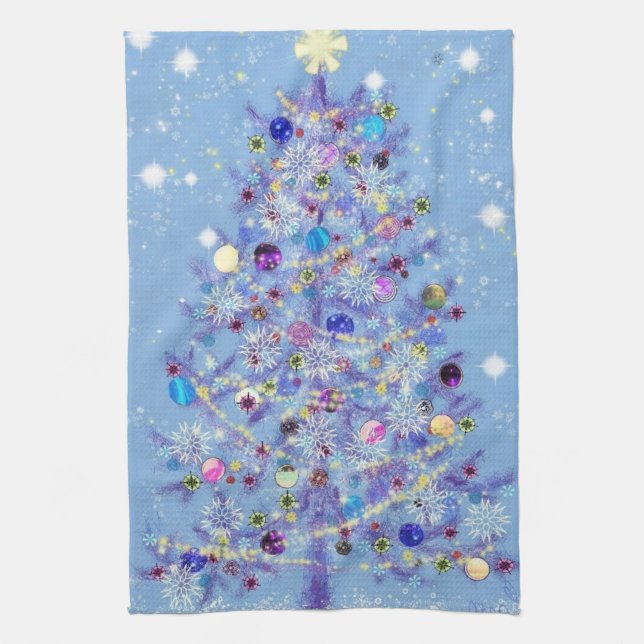 Küchentuch mit dekoriertem Weihnachtsbaum (Vertikal)