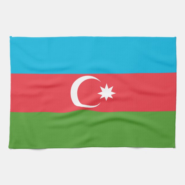 Küchentuch mit der Flagge Aserbaidschans (Horizontal)