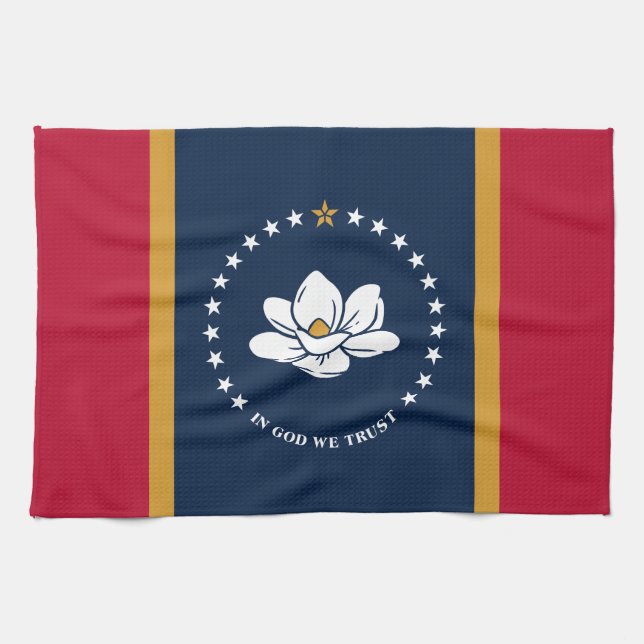Küchentuch mit der Flagge des US-Bundesstaates Mis (Horizontal)