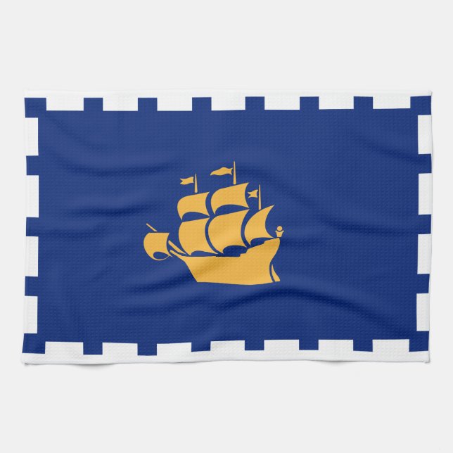 Küchentuch mit der Flagge von Quebec City, Kanada (Horizontal)