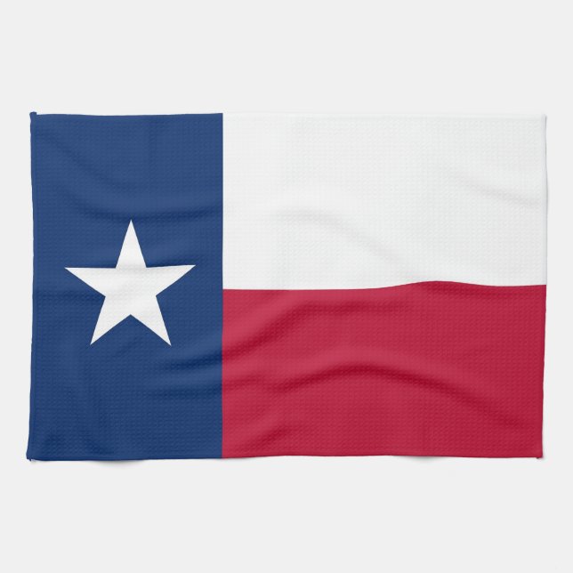 Küchentuch mit Fahne aus Texas, USA. (Horizontal)