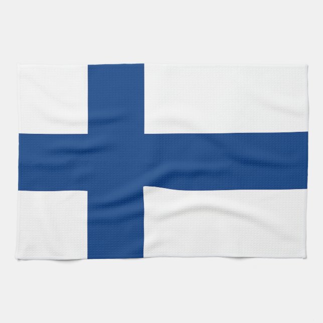 Küchentuch mit Fahne in Finnland (Horizontal)