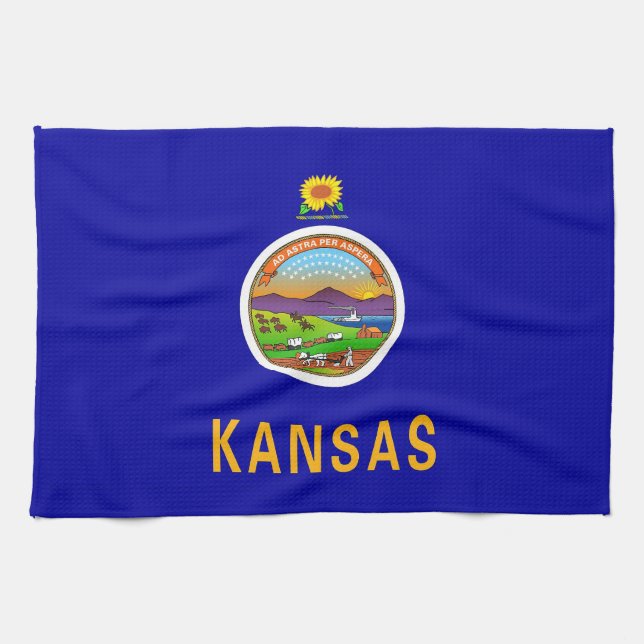Küchentuch mit Fahne von Kansas, USA. (Horizontal)