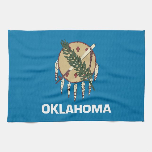 Küchentuch mit Fahne von Oklahoma, USA. (Horizontal)