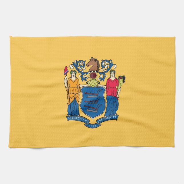 Küchentuch mit Flag von New Jersey, USA. (Horizontal)