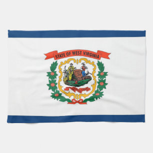 Küchentuch mit Flag von West Virginia, USA.