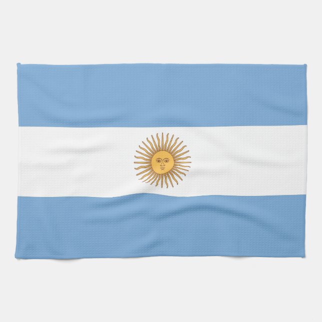 Küchentuch mit Flagge Argentiniens (Horizontal)