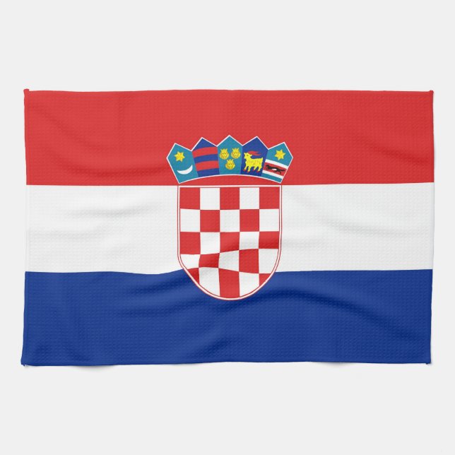 Küchentuch mit Flagge Kroatiens (Horizontal)