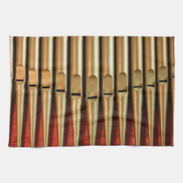 Küchentuch mit goldenen Rohren