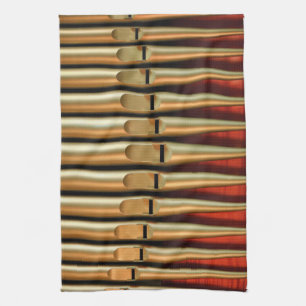 Küchentuch mit goldenen Rohren