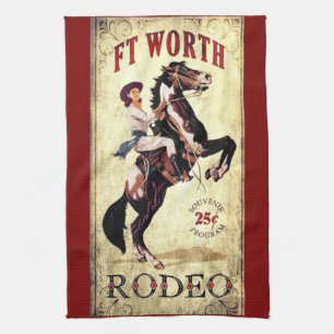 Küchentuch mit Vintage-Cowgirl-Plakat