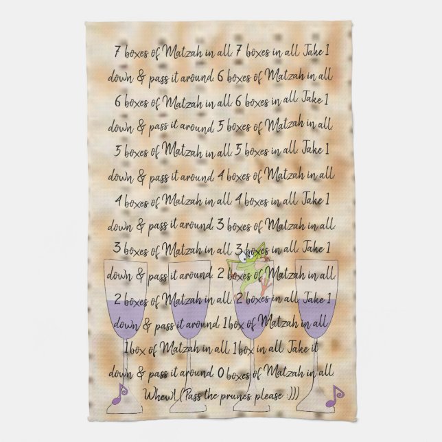 Küchentücher "7 Boxen Matzah in All" (Vertikal)