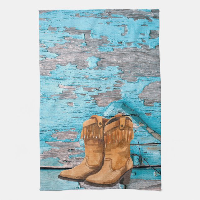 Küchentücher Blue Holz Barn Doors Boots Country Ru (Vertikal)