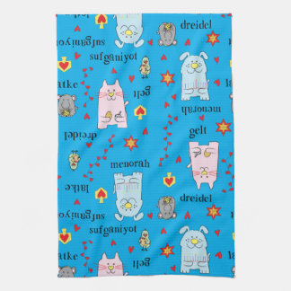 Küchentücher "Hanukkah Cat Dog Mouse Bird Towel"