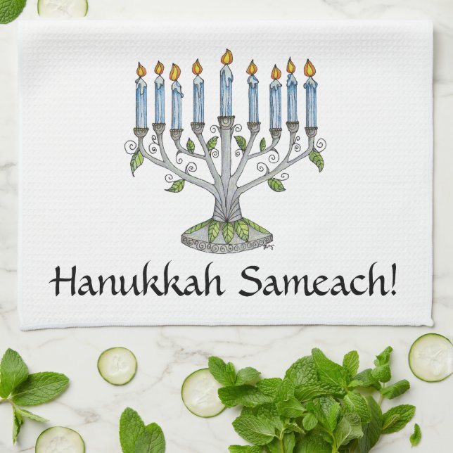 Küchentücher - Hanukkah Chanukah - Menorah (Gefaltet)