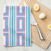 Küchentücher mit Aqua-Pink-Taschenlampen-Mustern
