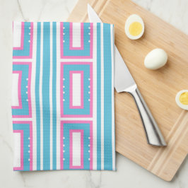 Küchentücher mit Aqua-Pink-Taschenlampen-Mustern