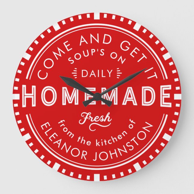 Küchenuhr hausgemachte Retro benutzerdefinierte Fa Große Wanduhr (Vorderseite)