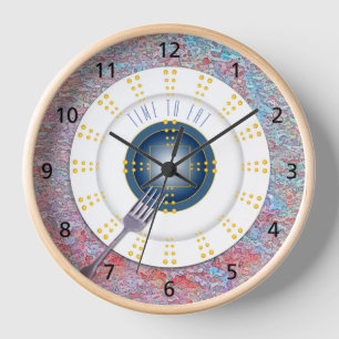 Küchenuhr mit Gabel-Wanduhr Uhr