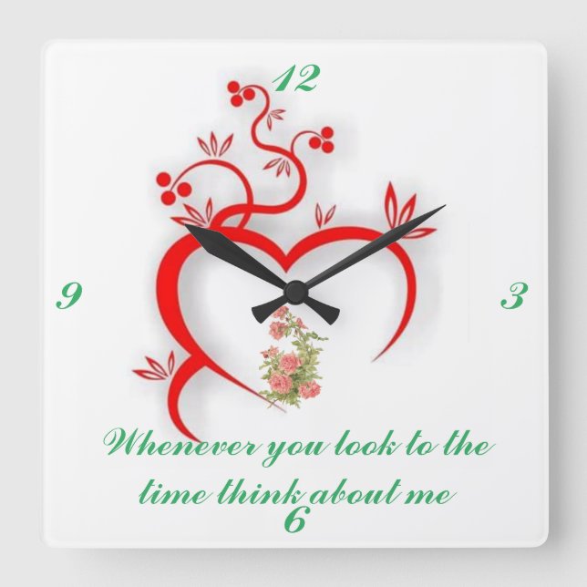 Küchenuhr Quadratische Wanduhr (Vorderseite)