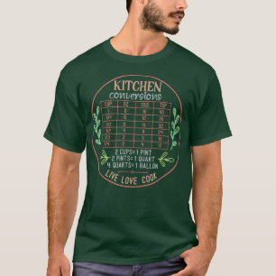Küchenumrechnungstabelle Kochbuch Witziger Koch T-Shirt