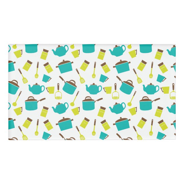 Küchenutensilien, Kochgeschirr, Geschirr, Küchenge Namenschild (Vorderseite)