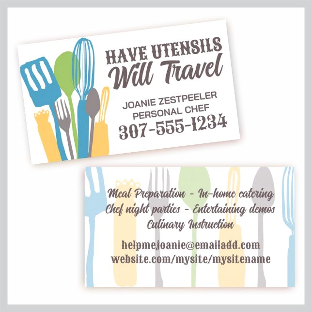 Küchenutensilien Kochkurs Koch Catering Visitenkarte (Von Creator hochgeladen)