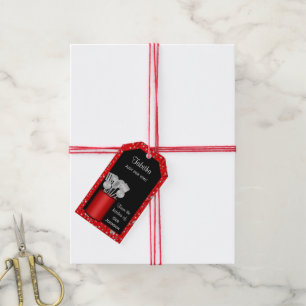 Küchenutensilien, rote Hähne, TAG/GIFT TAG TEMPL Geschenkanhänger