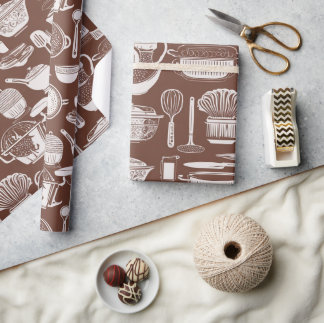 Küchenutensilien-Themen-Wrap-Papier Geschenkpapier
