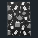 Küchenutensilien und Kochgeschirr | Schwarz-weiß & Geschirrtuch<br><div class="desc">Moderne Küchenstadt mit einem lustigen und skurrilen Küchenutikmuster in einer modernen schwarz-weißen Farbpalette mit grauen Akzenten. Eine stilvolle, lustige und skurrile Ergänzung zu Ihrer Küchentücher-Kollektion, ein durchdachtes, modernes Zuhause-Geschenk für den Koch in Ihrem Leben oder ein stilvolles Küchengeschenk für jeden Anlass. Als Vorlage entworfen, können Sie Ihre eigene gemusterte Küchentücher:...</div>