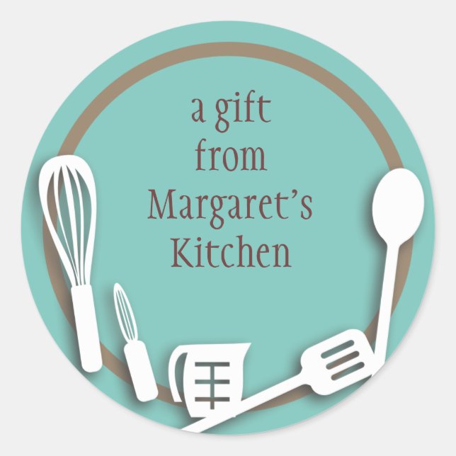 Küchenutensilien von meinen Küchenaufklebern Runder Aufkleber (Vorderseite)