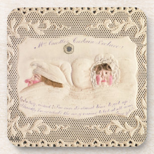 Küchenvortrag Frau-Caudles, viktorianische Karte Getränkeuntersetzer