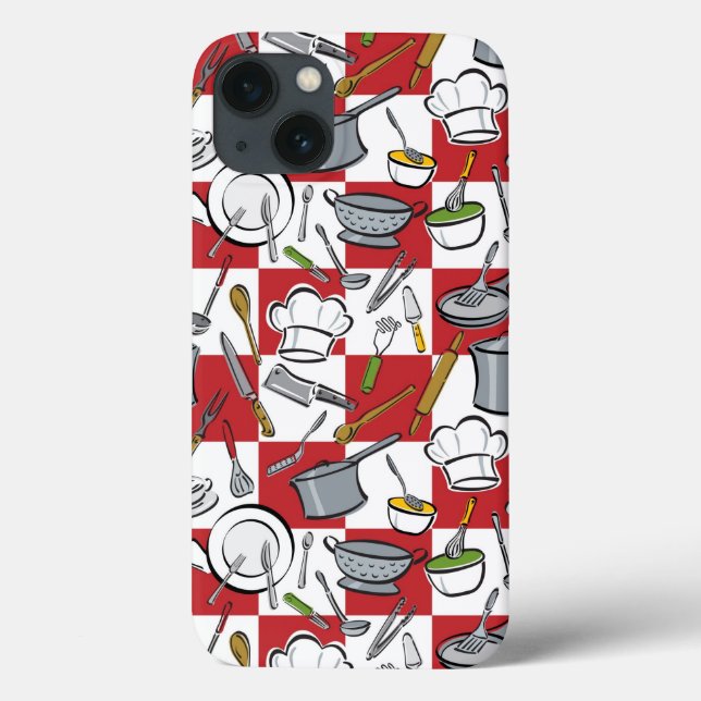 Küchenwerkzeuge Karo Case-Mate iPhone Hülle (Rückseite)