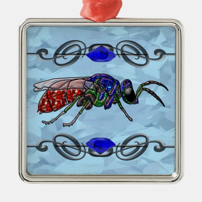 Kuckoo Wasp Ornament Aus Metall (Vorne)