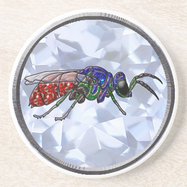 Kuckoo Wasp Sandstein Untersetzer (Vorne)