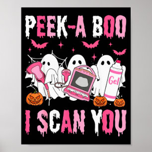 Kuckuck Ich scanne dich gruseliger Sonographer Ult Poster