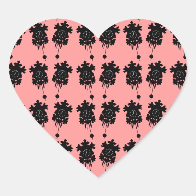 Kuckucksuhren Herz-Aufkleber (Vorderseite)