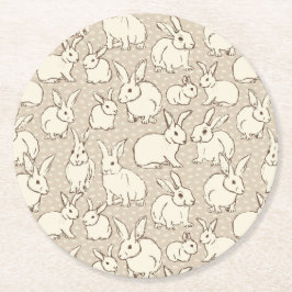 Kuddelhasen Bonanza - Muster. Runder Pappuntersetzer