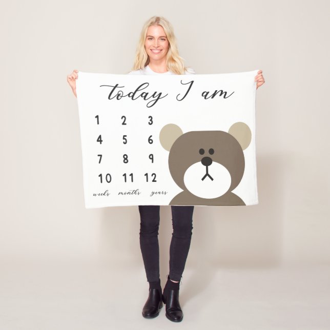Kuddtel Bear Milestone Blanket Fleecedecke (Beispiel)