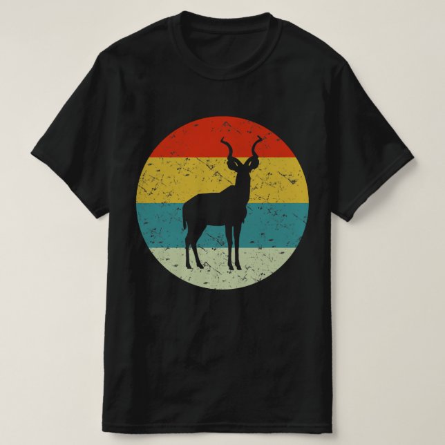 kudu retro Vintag Silhouette 70er T-Shirt (Design vorne)