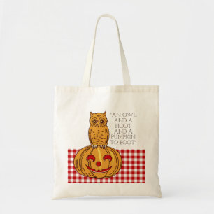 Kugel auf Pumpkin Gingham Pattern Tote Tasche